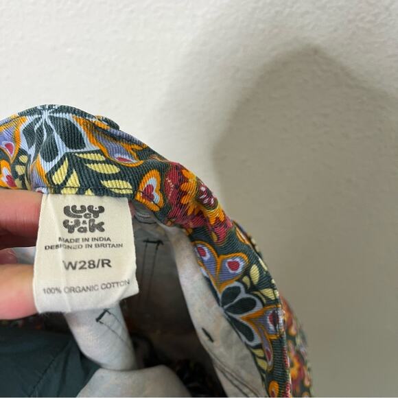 Lucy & Yak Dana Trousers Kaleidoscopic Floral Iris Print Retro Womens Size 28 - Picture 9 of 10